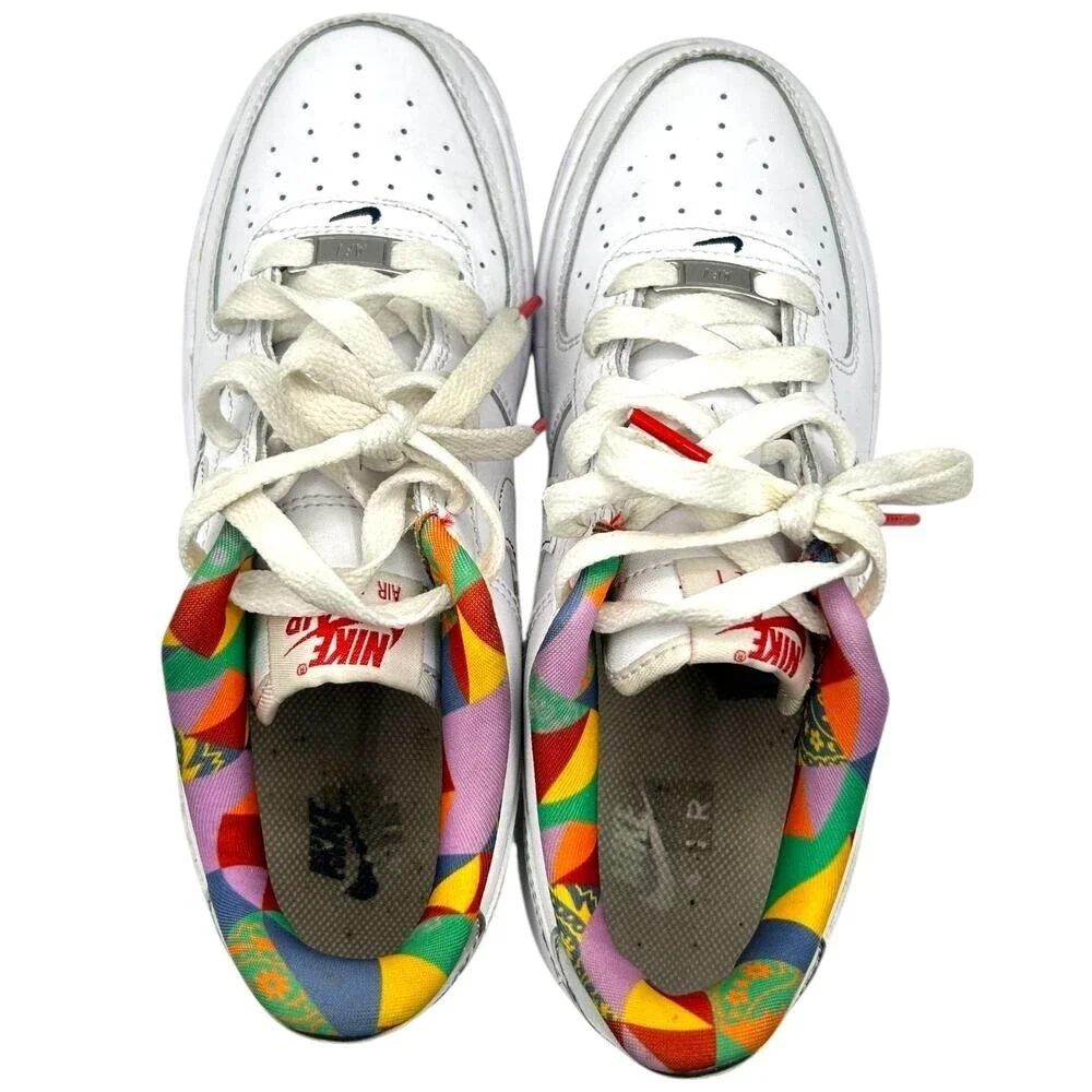 Nike Air Force 1 Low GS White Multi-Color Rainbow FN8912-111 Mens 5Y Womens 6.5